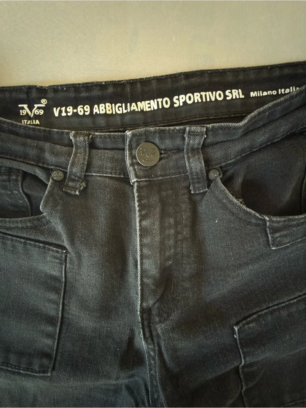 Slim Moto-Style Men's Jeans in Black